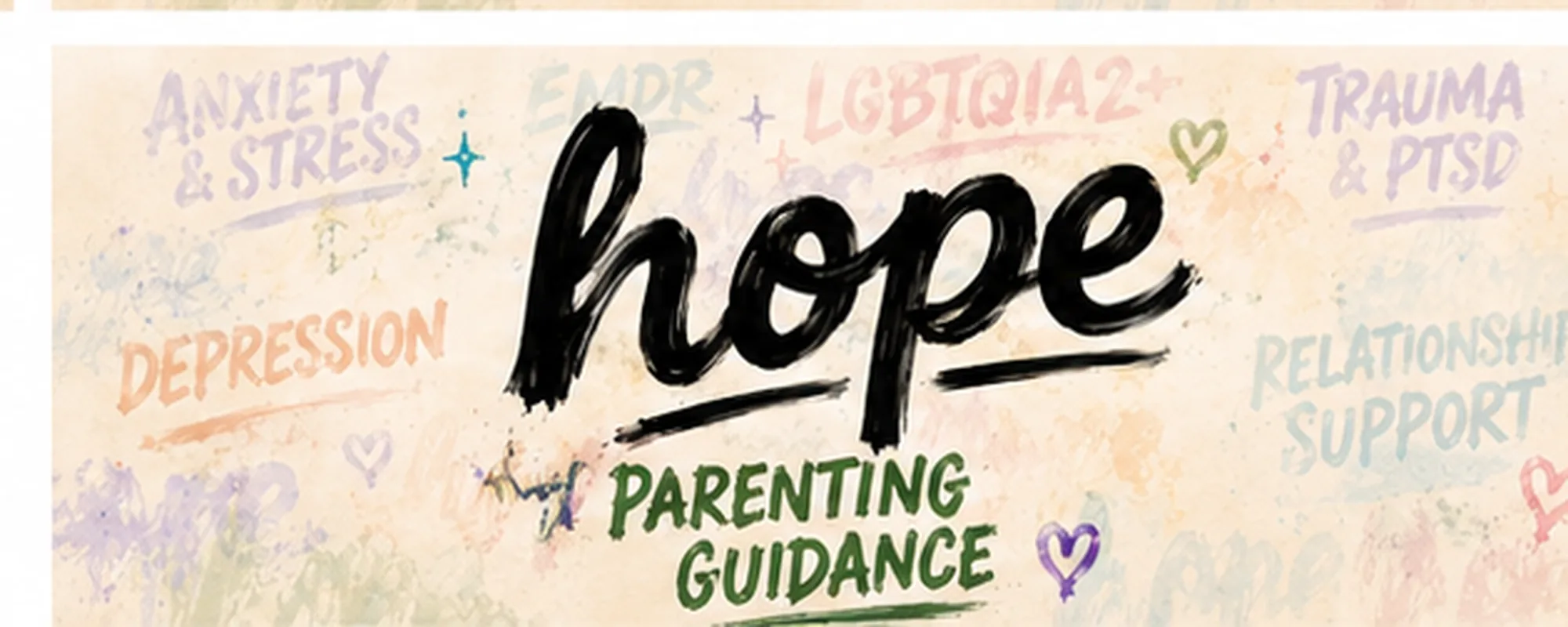 HOPE mural highlighting Parenting Guidance in green